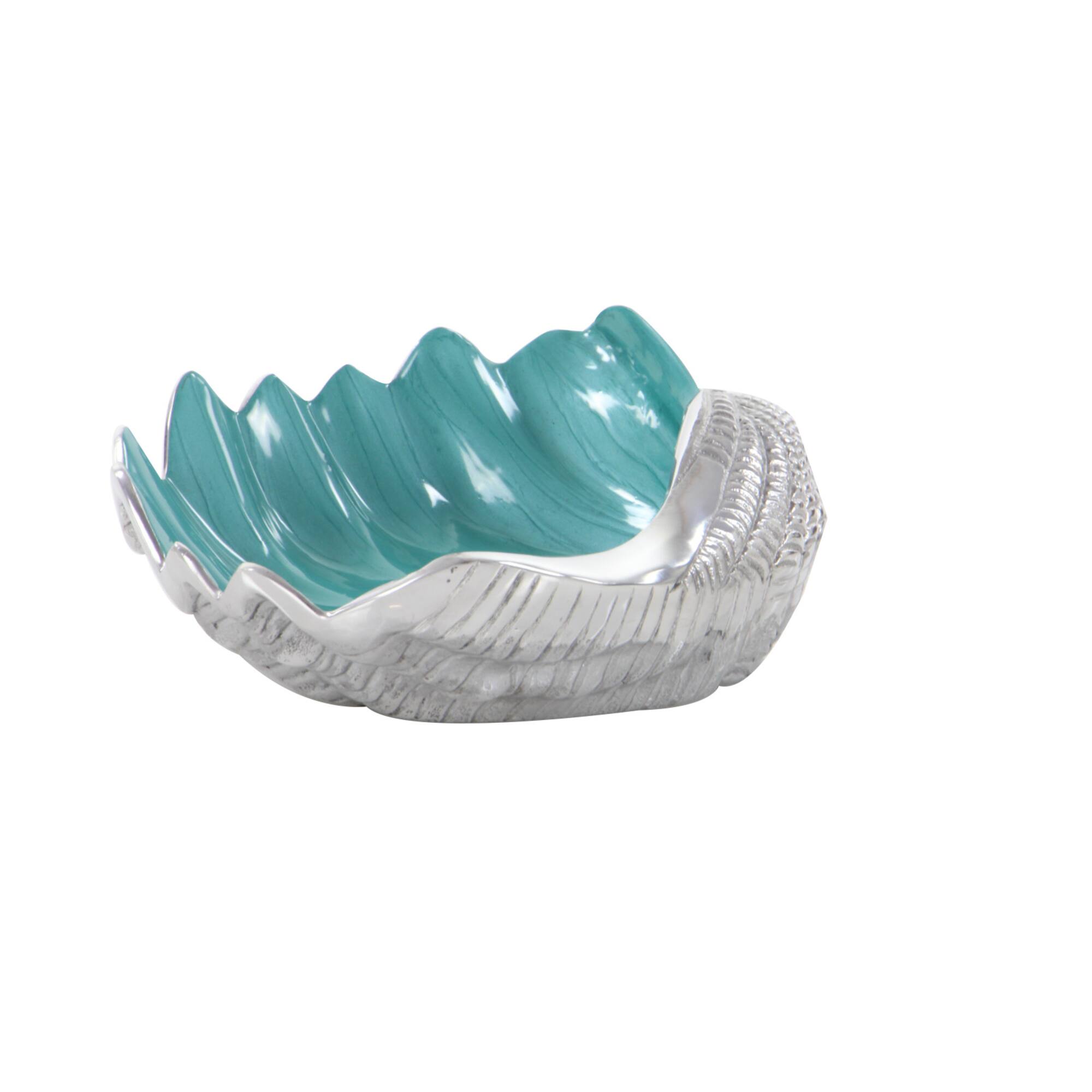 12" Silver Metal Coastal Serving Bowl